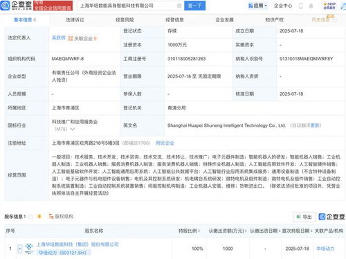 華培動力新設具身智能科技子公司，深耕人工智能行業應用系統集成服務